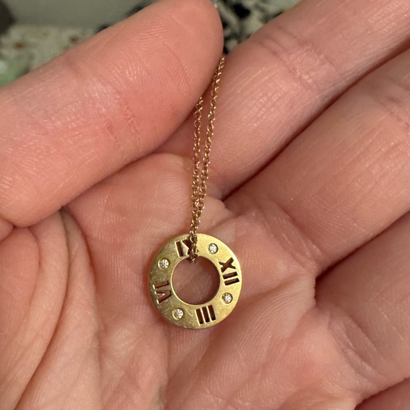 Tiffany & Co. Jewelry - Tiffany & Co. atlas pierced 18k rose gold diamond pendant necklace